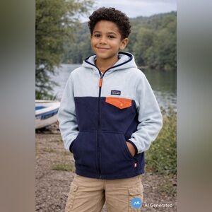 Patagonia Kids Fleece Zip-Up Hoodie – Size M (10)
